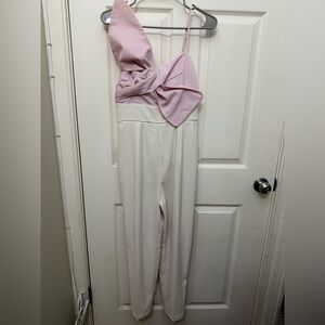 Express Pink and White Jumpsuit